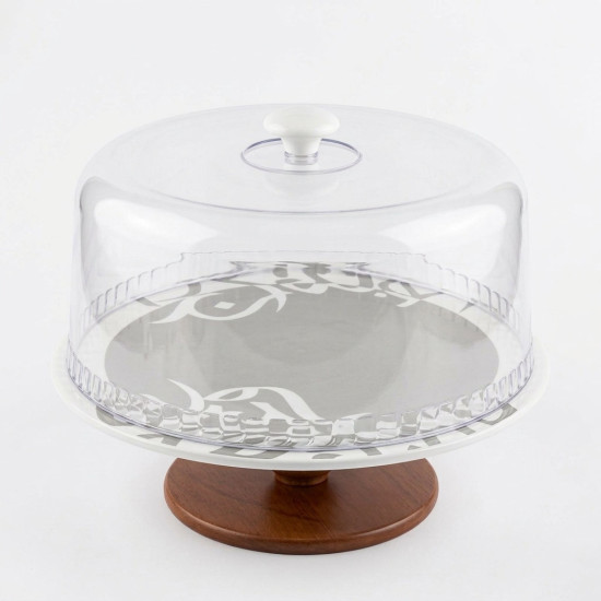 Serving Platter with Wooden Base